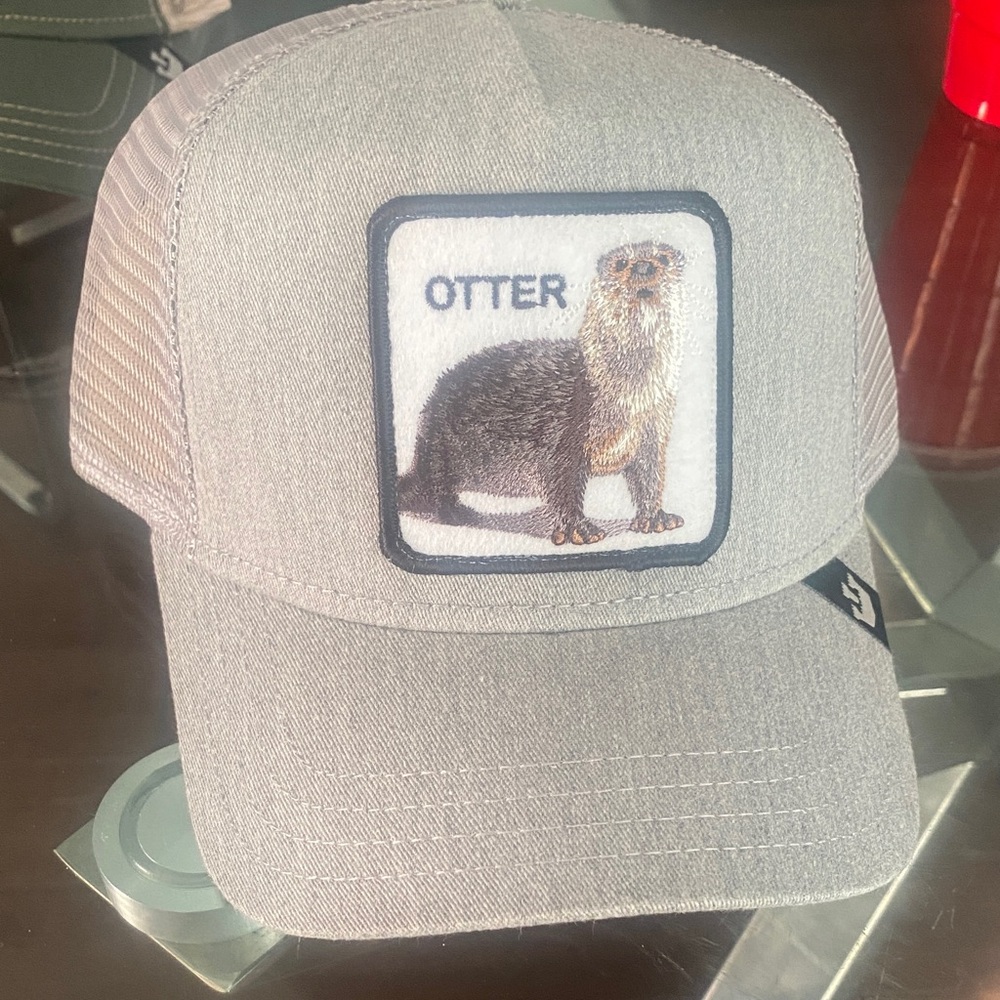 Goorin Bros Gray Trucker Hat with Otter Patch